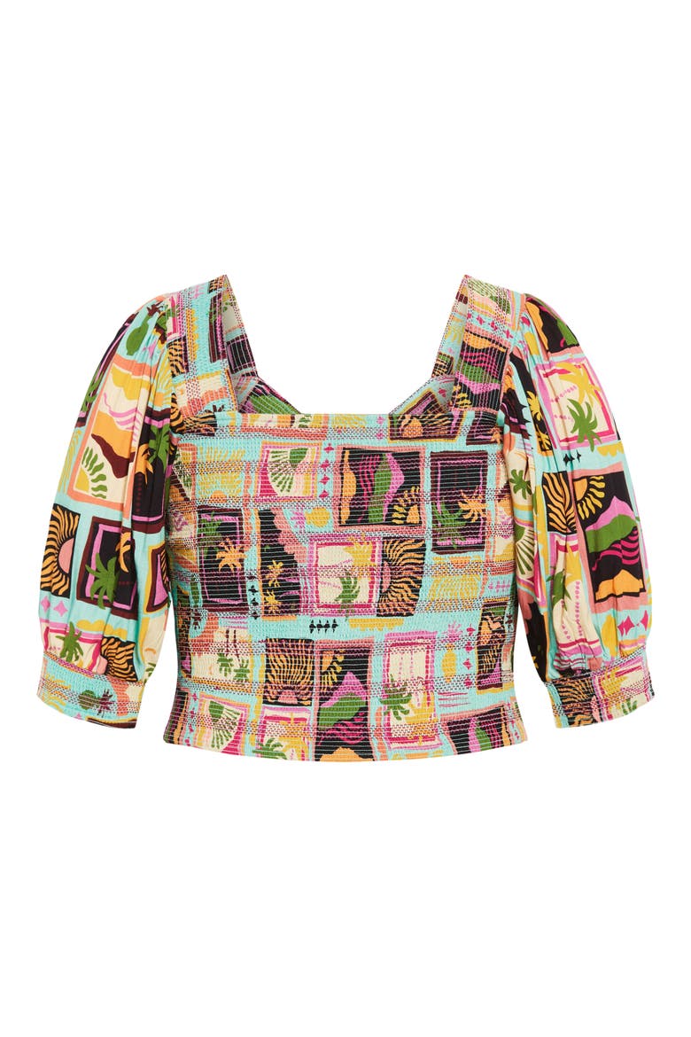 Faye Puff Sleeve Top, Alternate, color, PRINT
