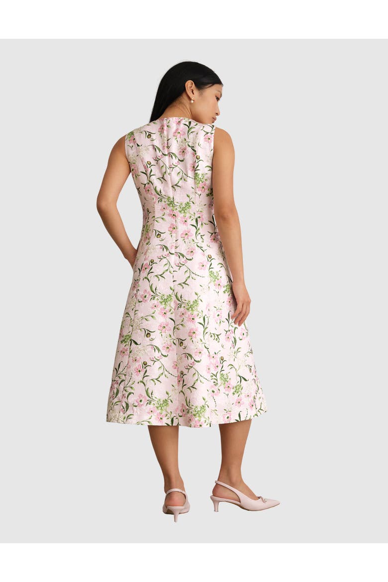 Lana Midi Dress, Alternate, color, Pale Pink Multi