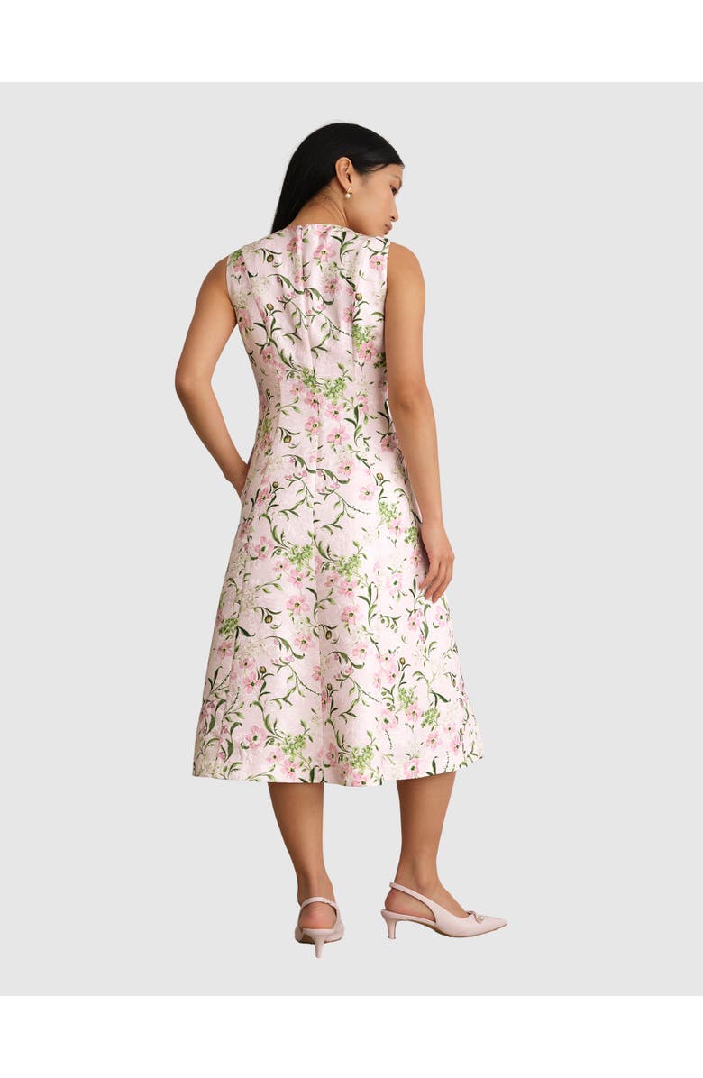 HOBBS LONDON Lana Midi Dress, Alternate, color, Pale Pink Multi