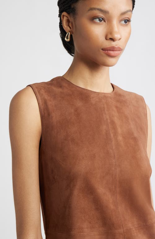 Nordstrom Sleeveless Suede Sheath Minidress In Brown