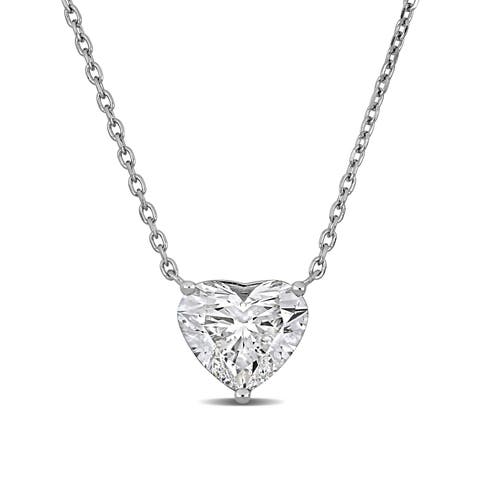 2 CTW Lab-Grown Diamond Heart Necklace