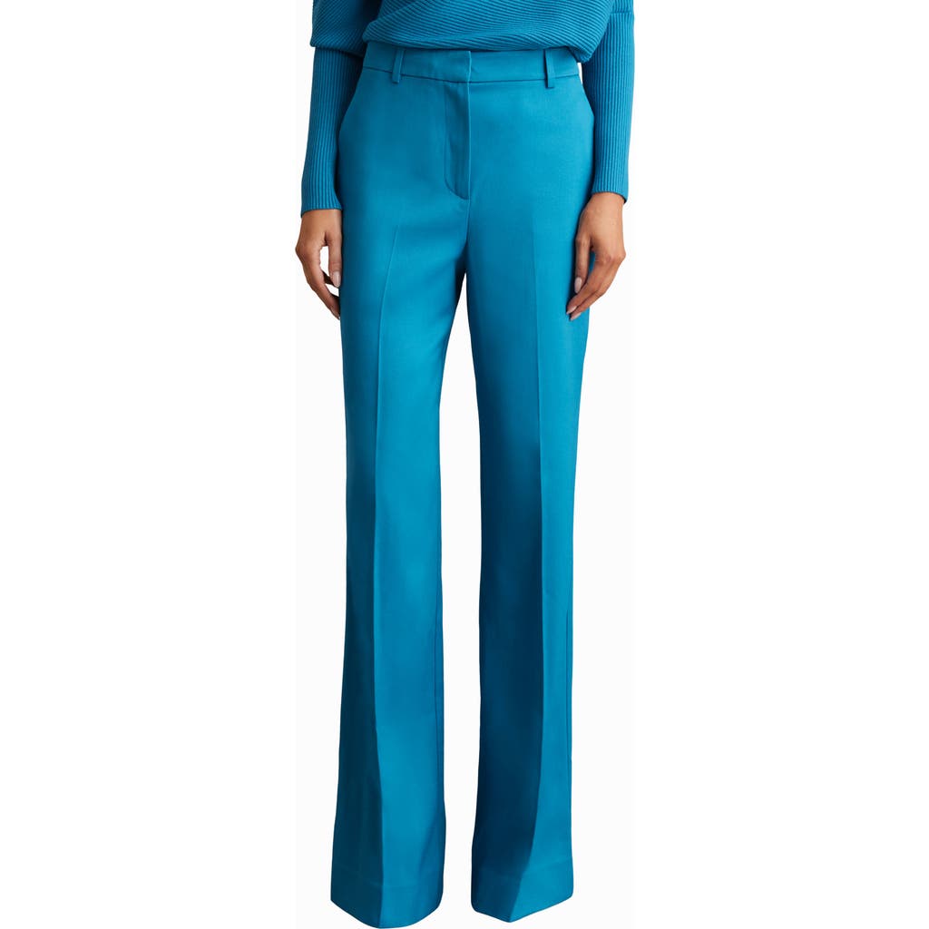Reiss Millie Wide Leg Pants In Blue