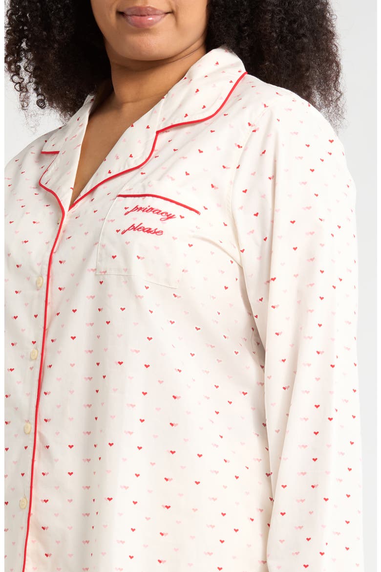 Classic Cotton Pajamas, Alternate, color, IVORY MICRO HEARTS