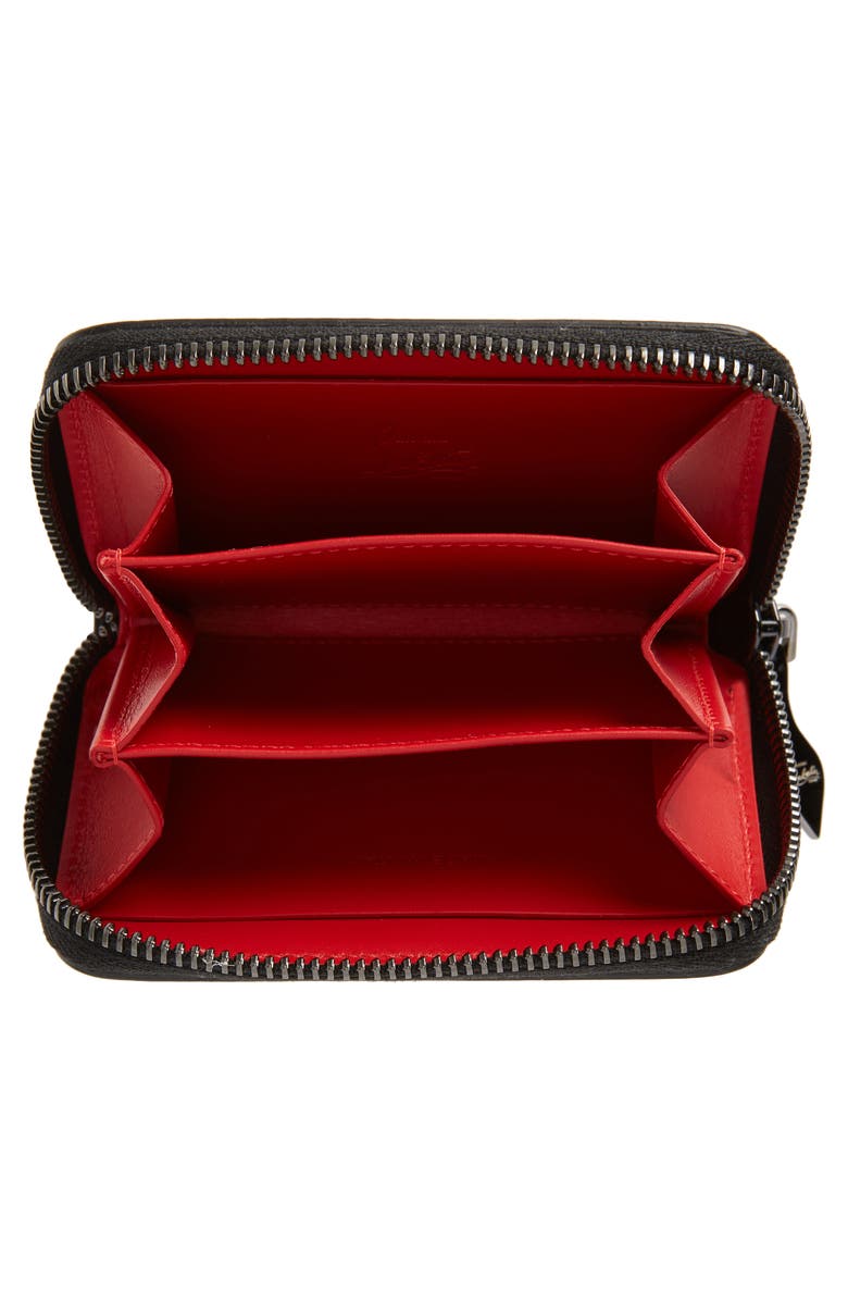 Christian Louboutin Panettone Leather Coin Purse, Alternate, color, Black/ Ultrablack