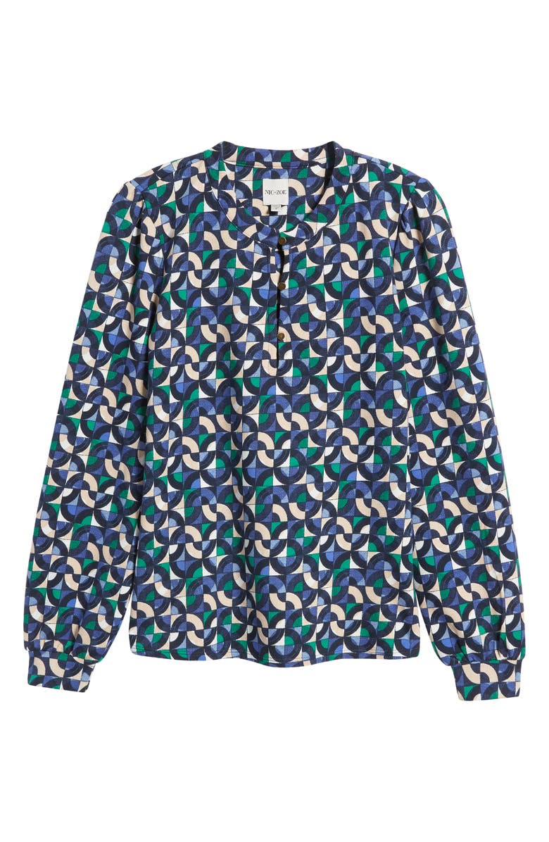 NIC+ZOE Geo Waves Long Sleeve Top, Alternate, color, 