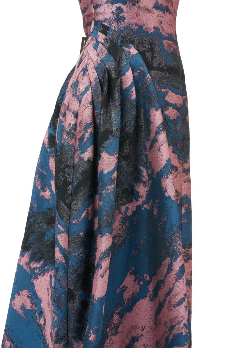 Kay Unger Noelle One-Shoulder Jacquard Gown, Alternate, color, 