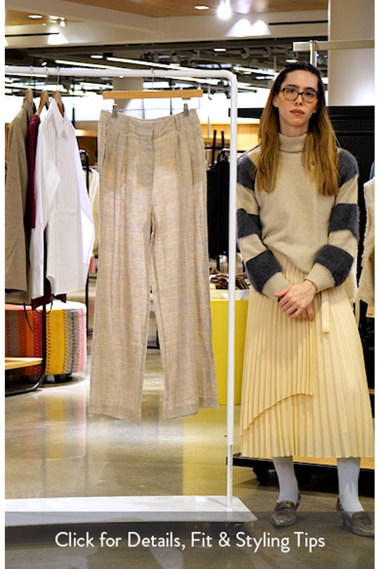Beatrice Pleated Wide Leg Linen Trousers video