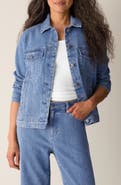 Eileen Fisher Stretch Organic Cotton Blend Denim Jacket