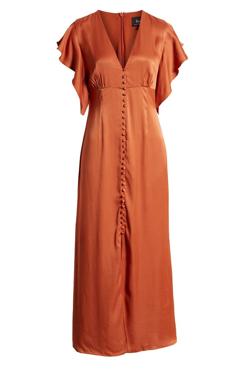 Button Up Maxi Dress, Alternate, color, RUST
