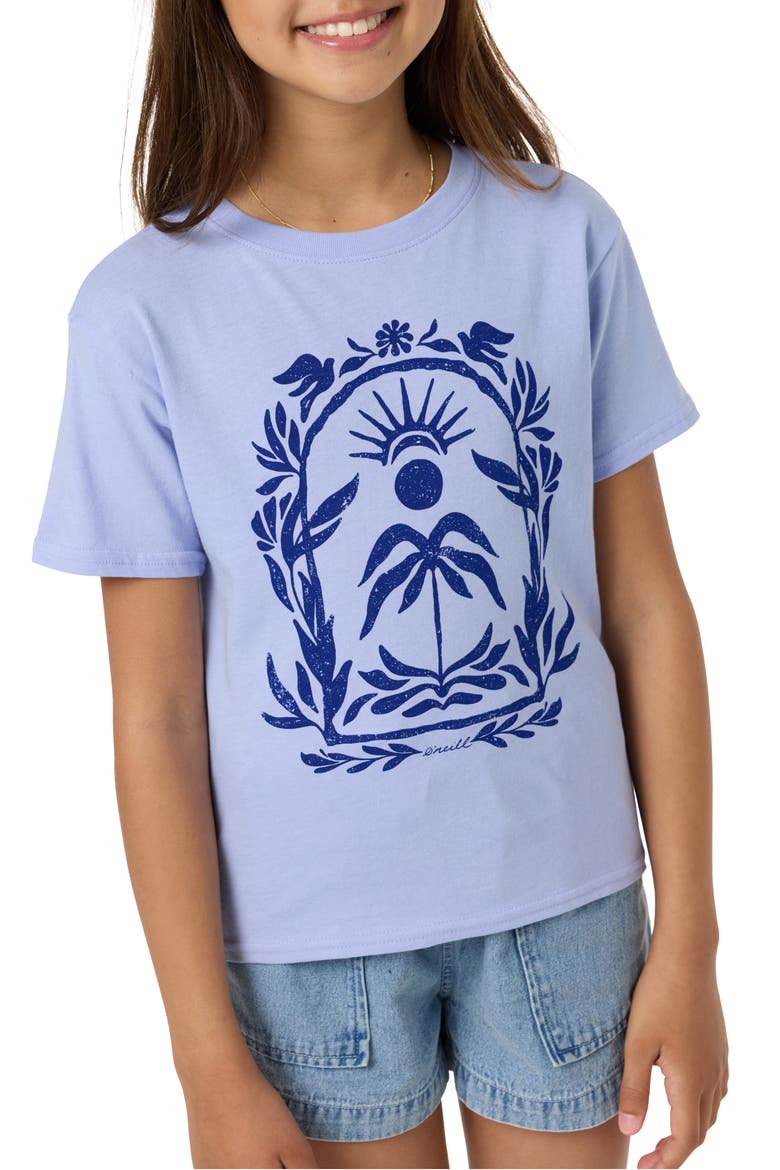 Kids' Framed Flora Angie Cotton Graphic T-Shirt, Alternate, color, BLUE JELLY