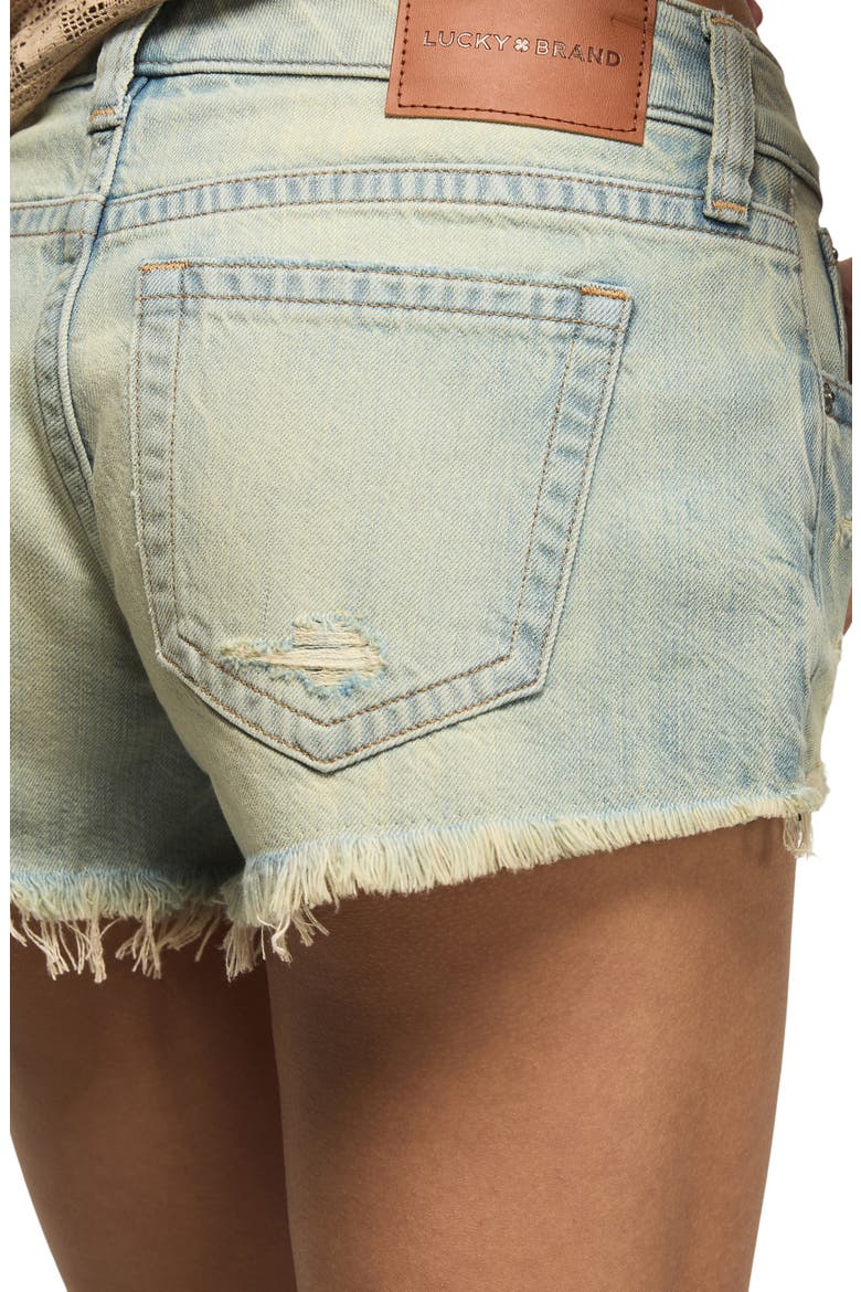 Festival Ripped Cutoff Denim Shorts, Alternate, color, BEACH BUM WASH