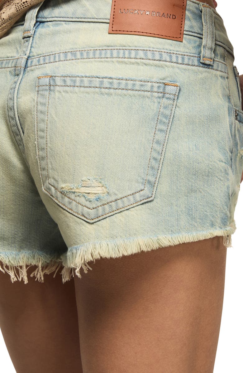Lucky Brand Festival Ripped Cutoff Denim Shorts, Alternate, color, Beach Bum Wash