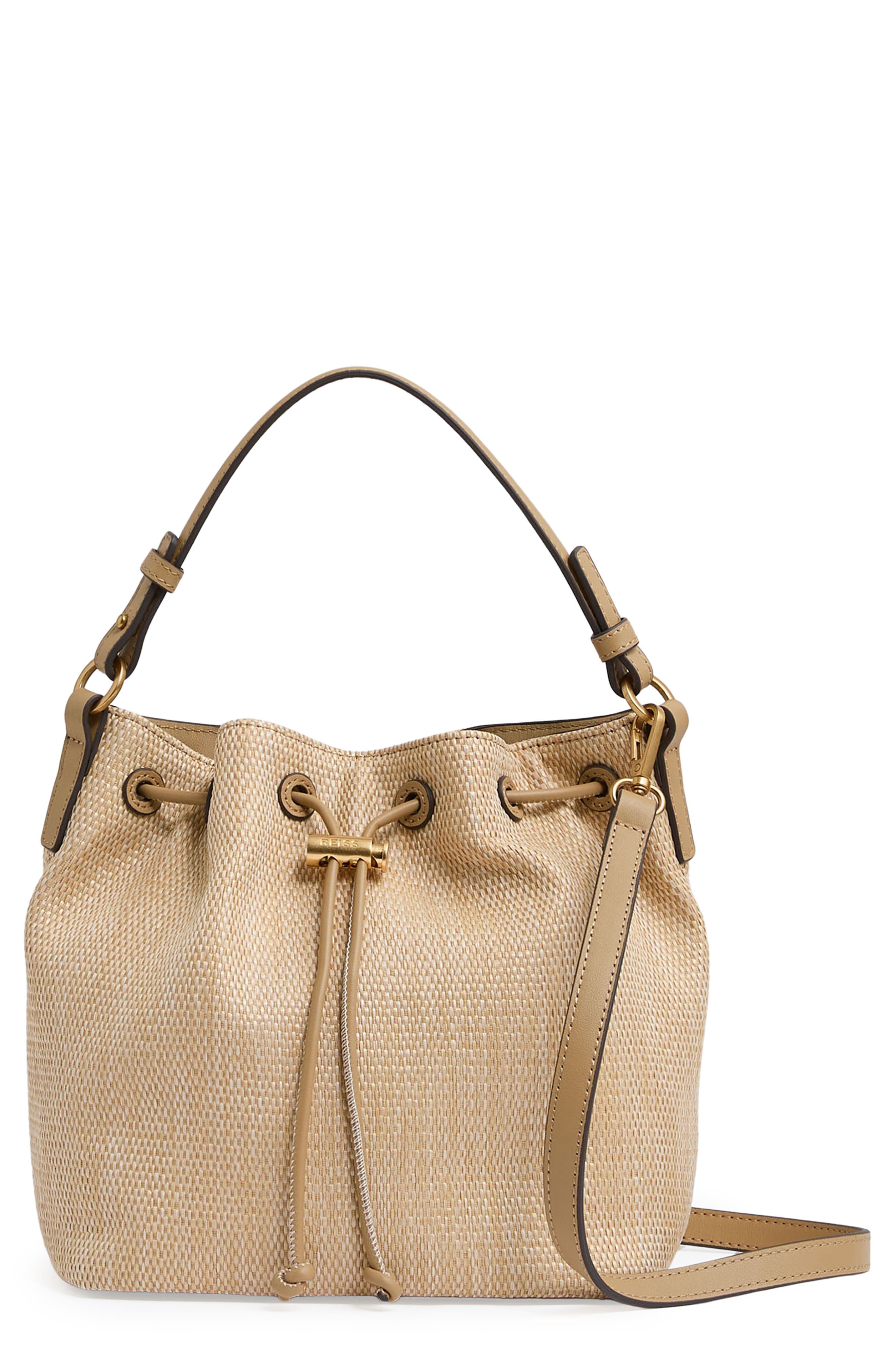 Reiss Evie Canvas Bucket Bag, Main, color, 