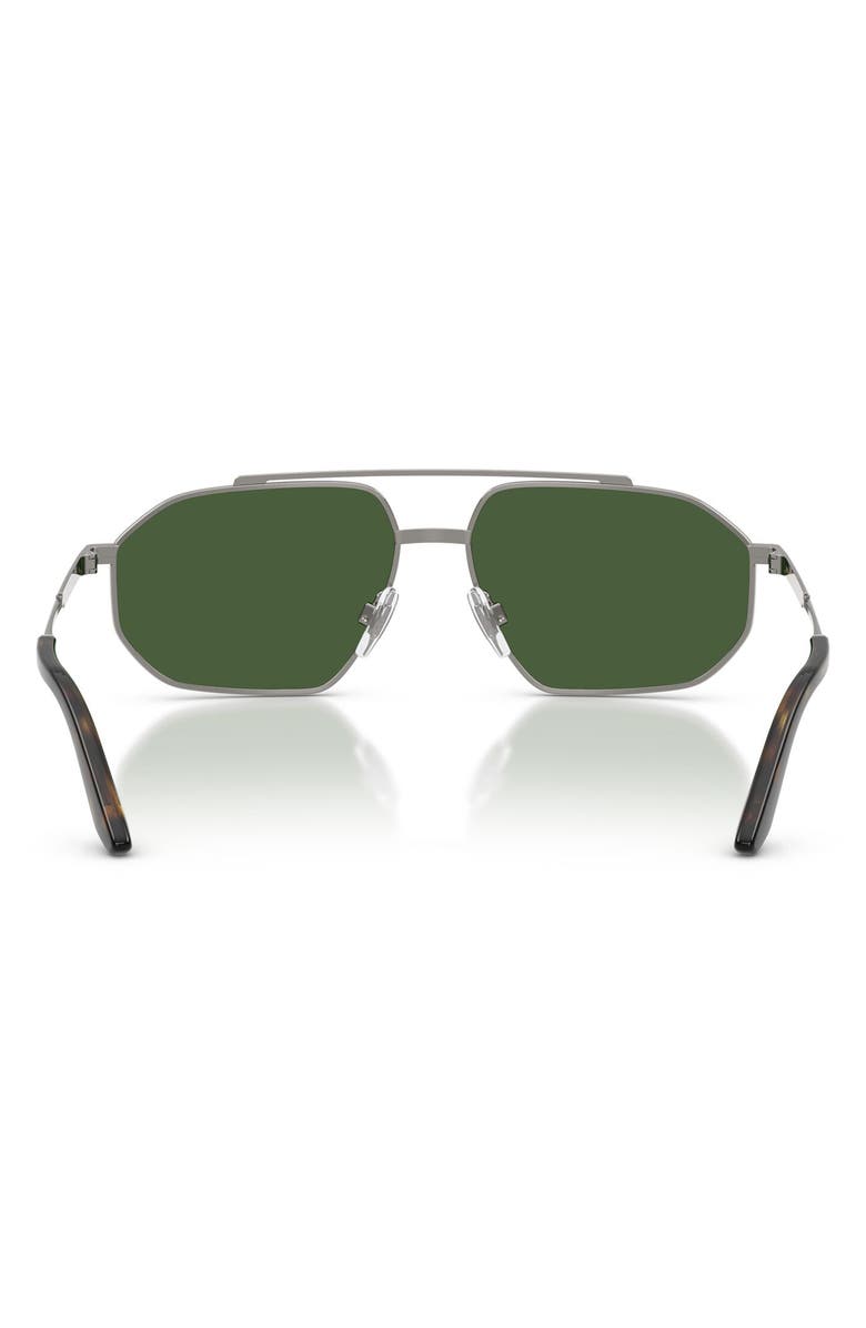Dolce&Gabbana 59mm Pilot Sunglasses, Alternate, color, Gunmetal / Dark Green
