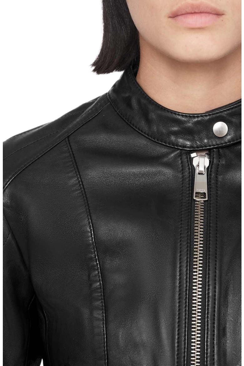 Comet Leather Jacket, Alternate, color, BLACK