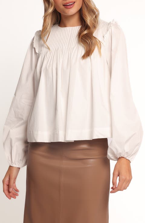 Melba Pintuck Pleat Cotton Top