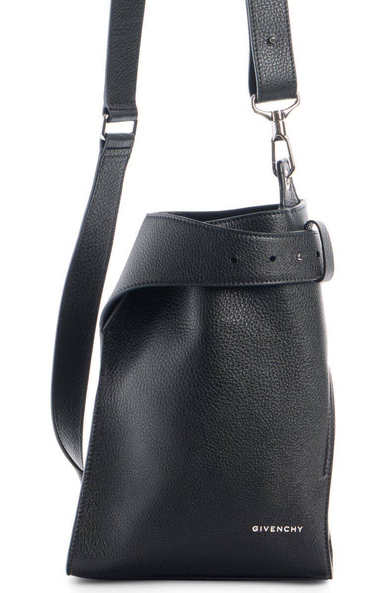 Givenchy Small Belted Leather Sling Bag, Main, color, Black