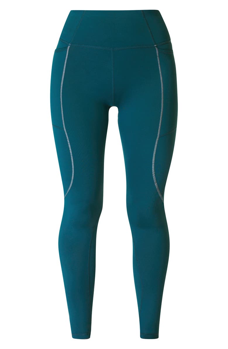 Sweaty Betty Therma Boost Pocketed 7/8 Running Leggings, Alternate, color, Deep Green
