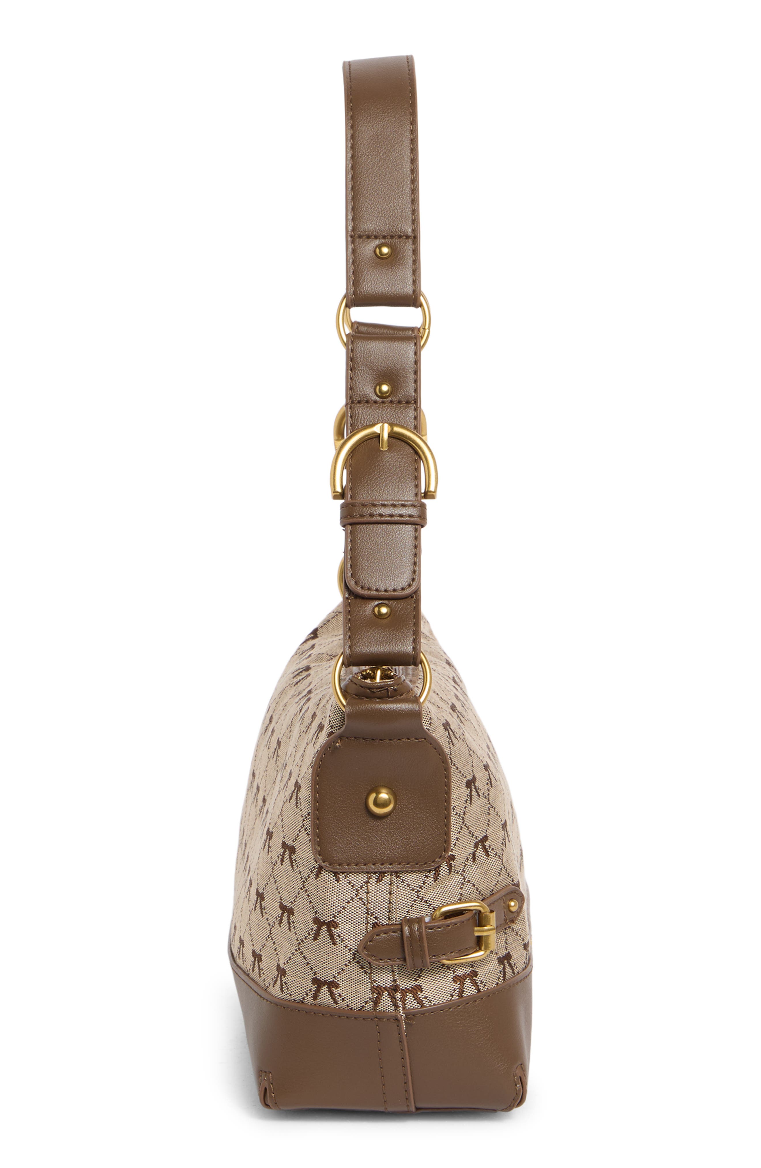 Jacquard Shoulder Bag, Alternate, color, BROWN BOW