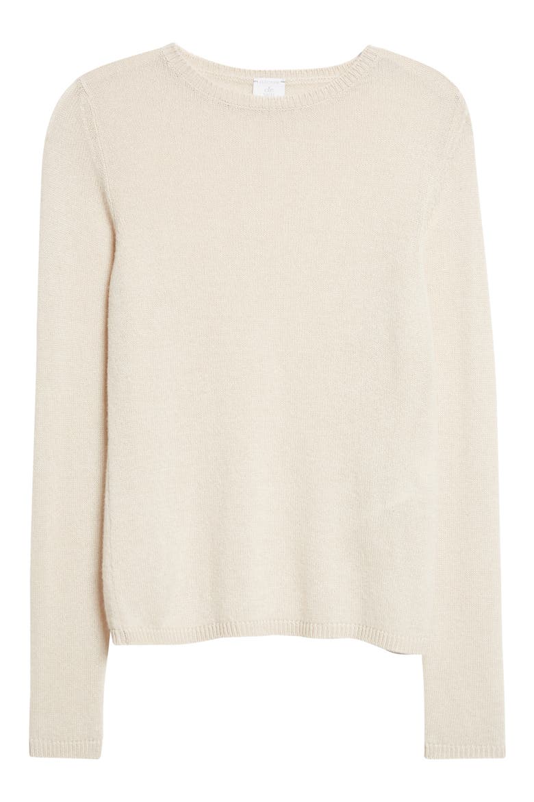 Semisheer Cashmere Crewneck Sweater, Alternate, color, SAND