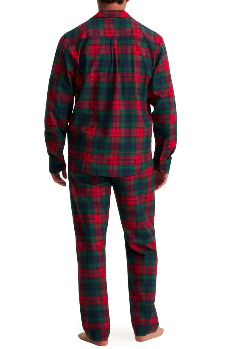 Plaid Cotton Twill Pajamas, Alternate, color, RED