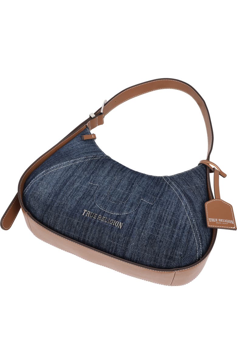 True Religion Horseshoe Denim Shoulder Bag, Alternate, color, Denim