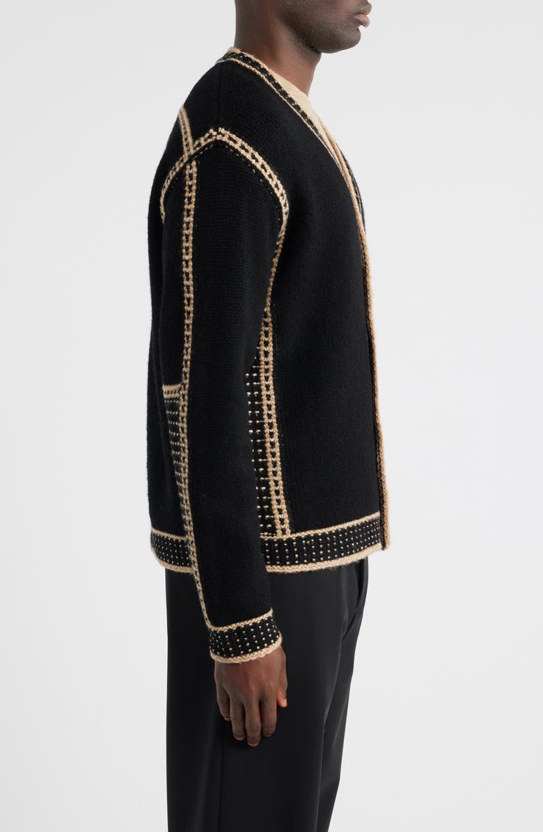 NN07 August Wool Blend Cardigan, Alternate, color, Black