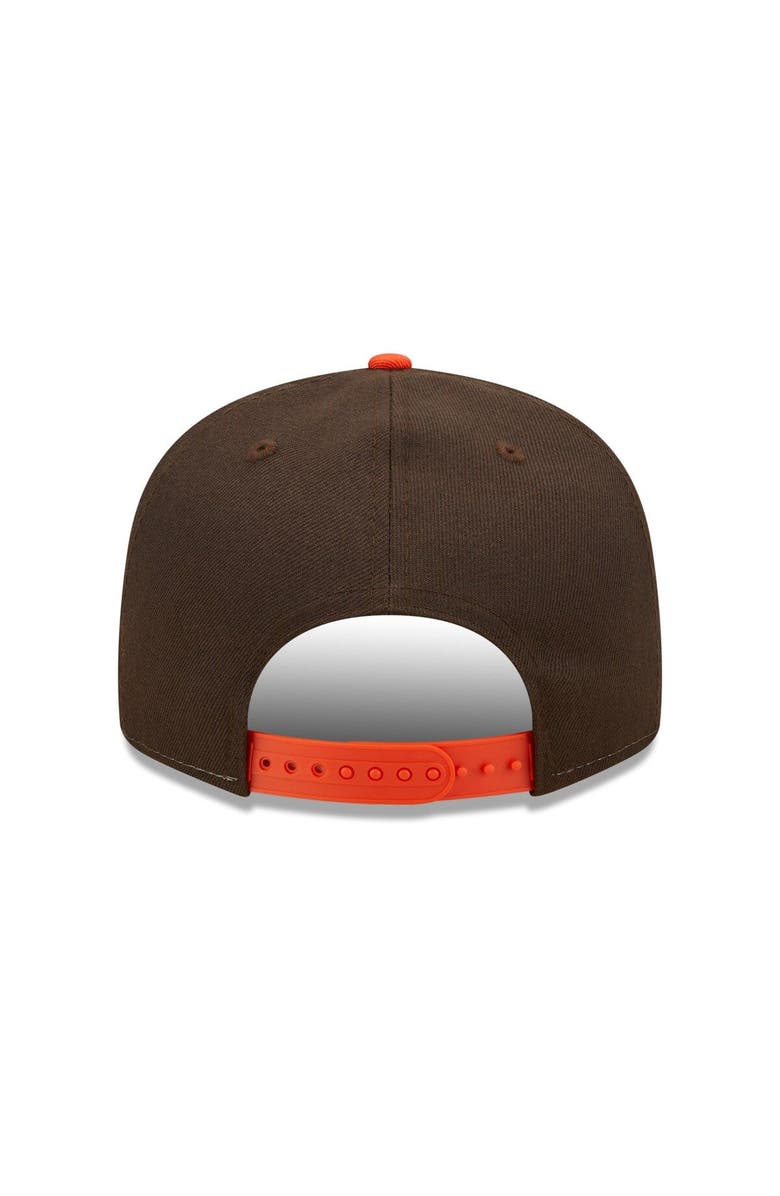New Era Men's New Era White/Orange Cleveland Browns  Retro Sport 9FIFTY Snapback Hat, Alternate, color, 