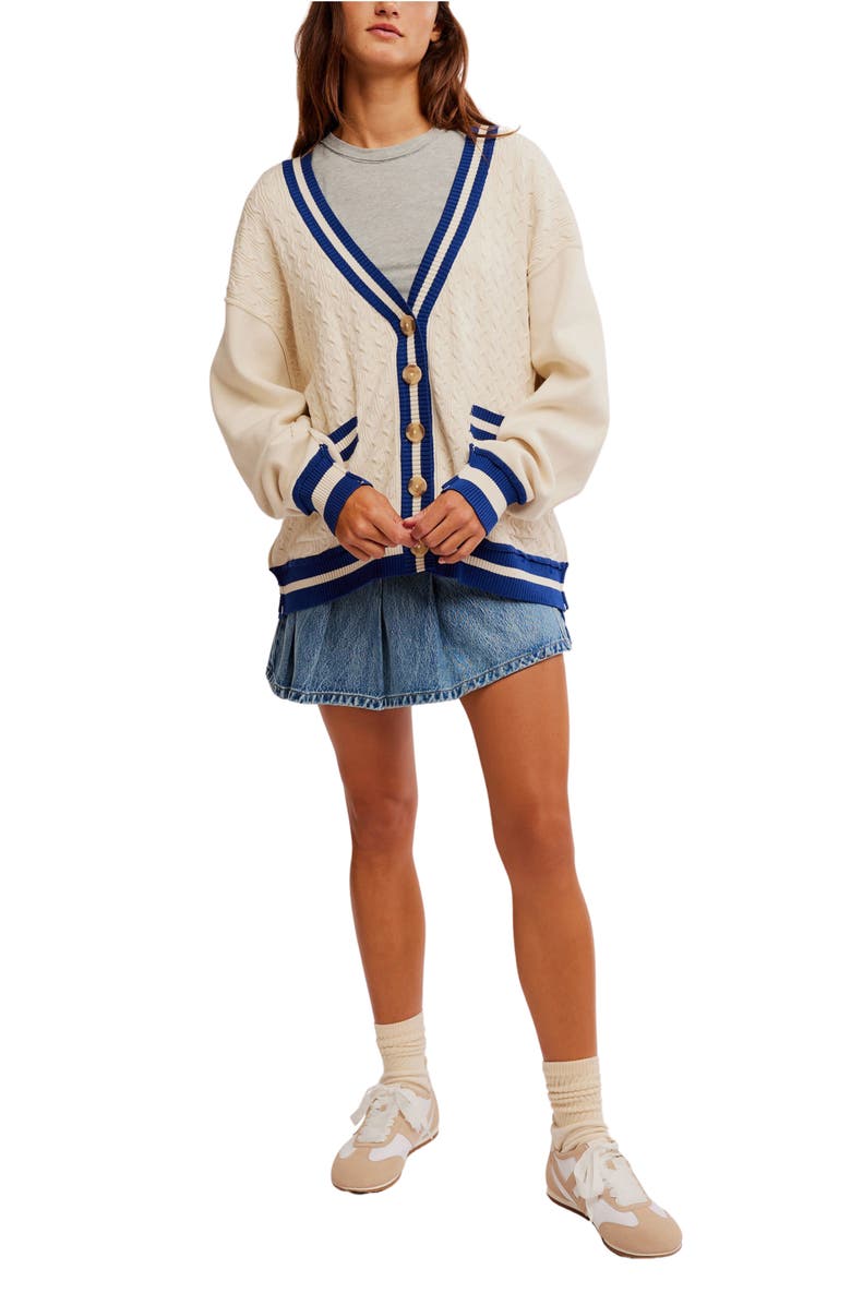 Free People Varsity Cardigan, Alternate, color, 