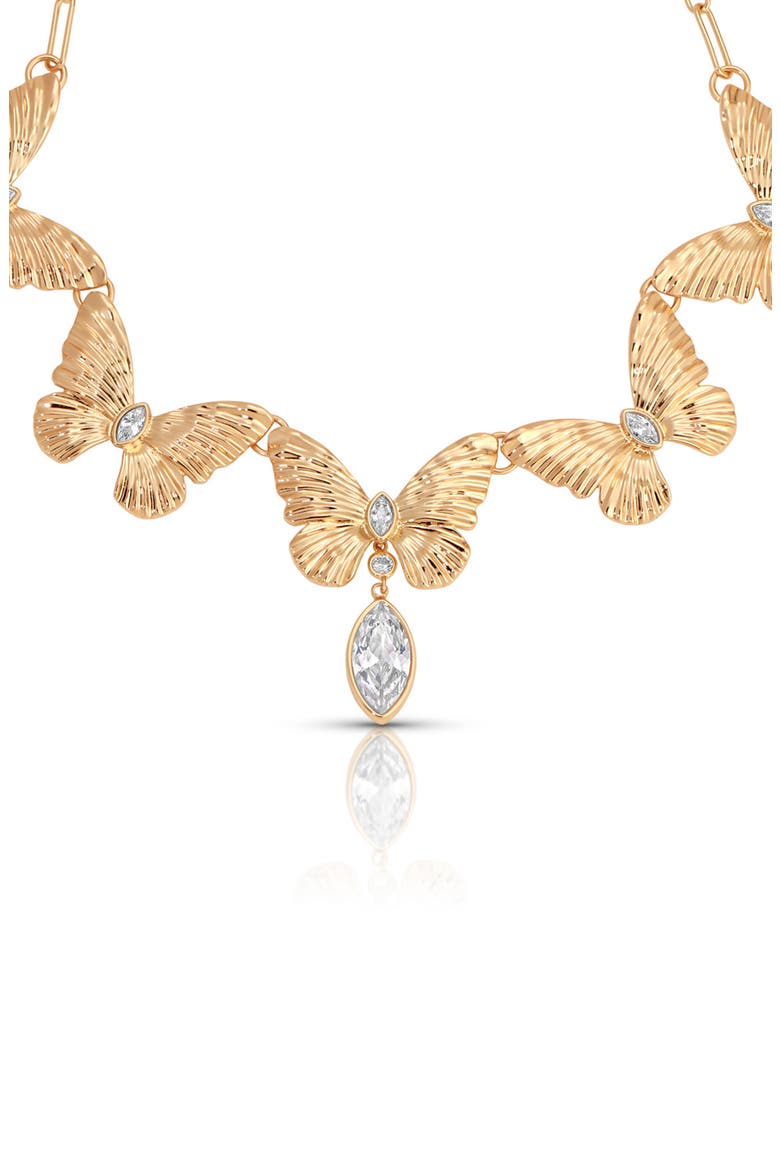 Crystal Butterfly Choker Necklace, Main, color, GOLD