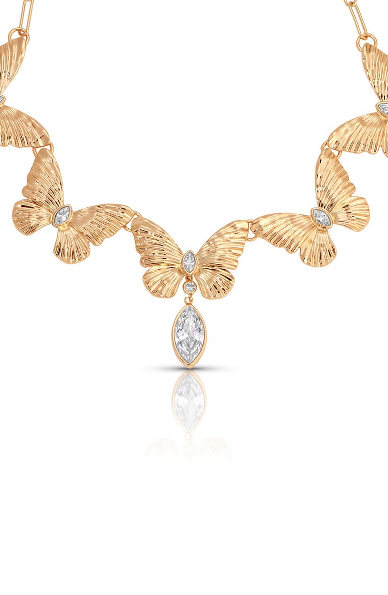 Ettika Crystal Butterfly Choker Necklace, Main, color, 
