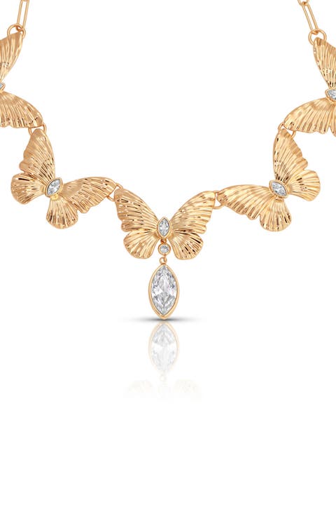 Crystal Butterfly Choker Necklace