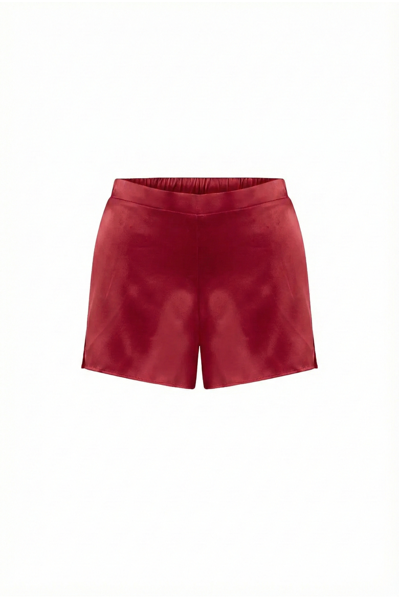 Luna Silk Pajama Shorts  Luxury Silk Lounge Shorts Soft Lightweight Fit, Alternate, color, Red