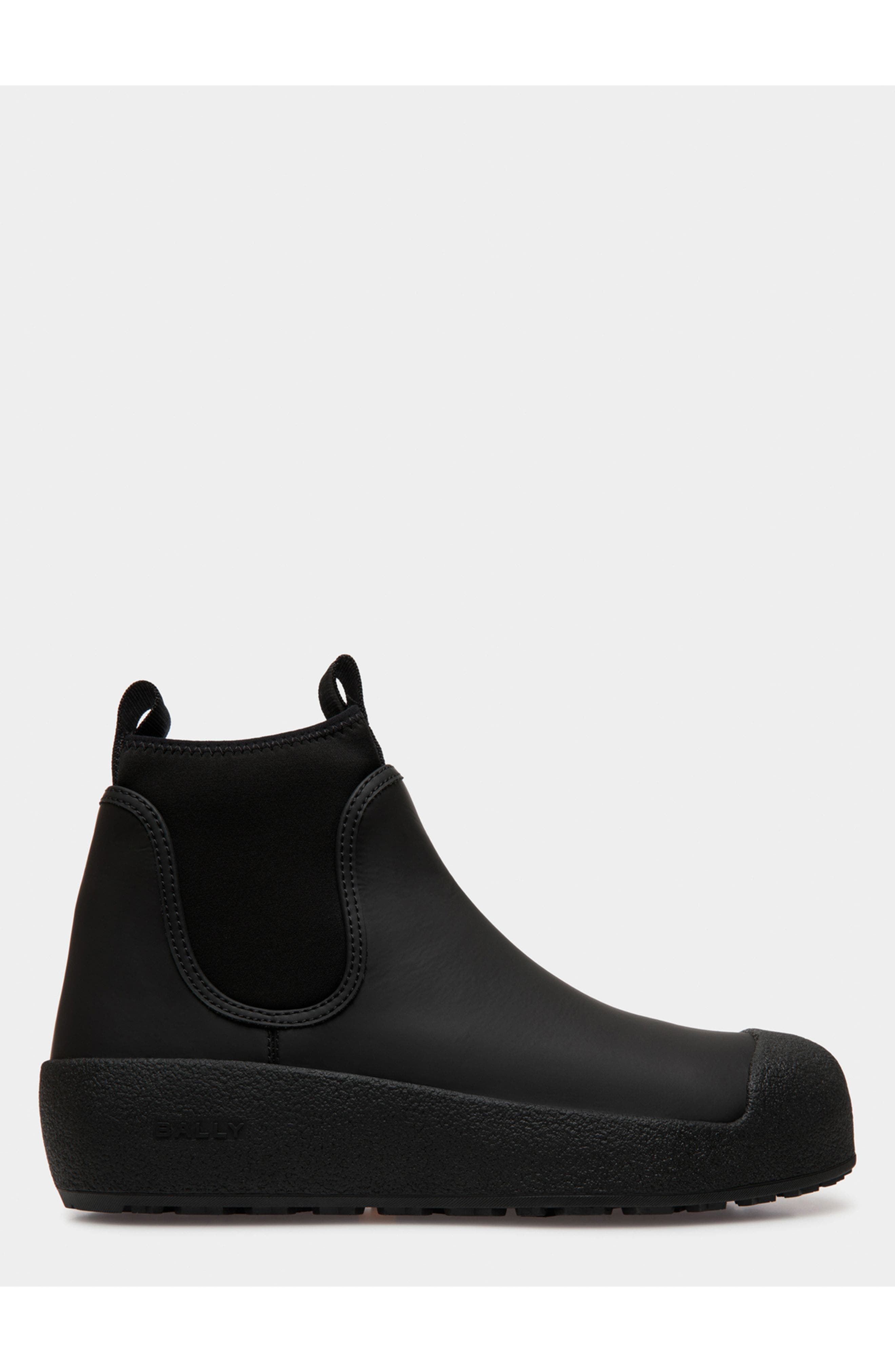 Bally Curling Bootie in Rubber-Coated Leather, Main, color, 