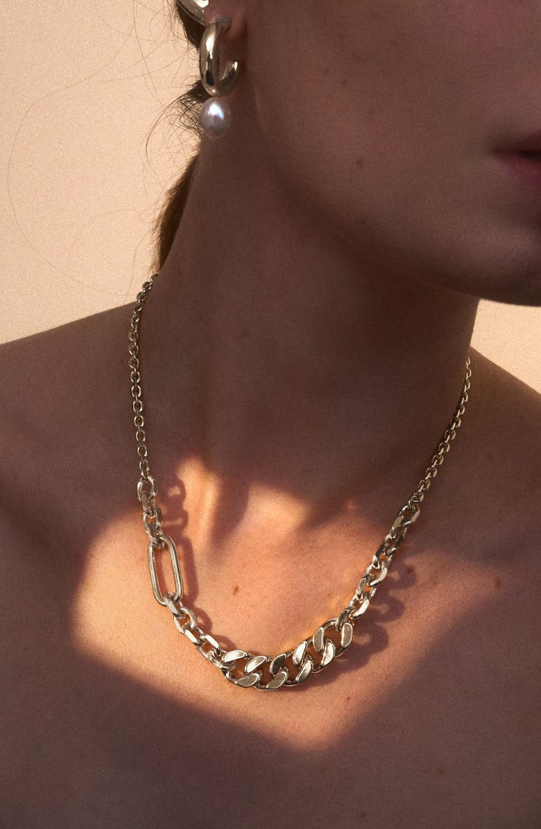 Lady Grey Simone Necklace, Alternate, color, Silver