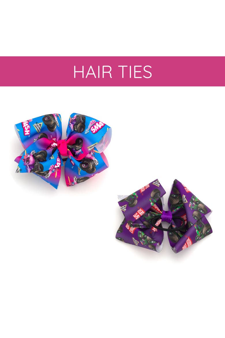 Elastic Hair Tie Bow, Alternate, color, Purple Grave Digger