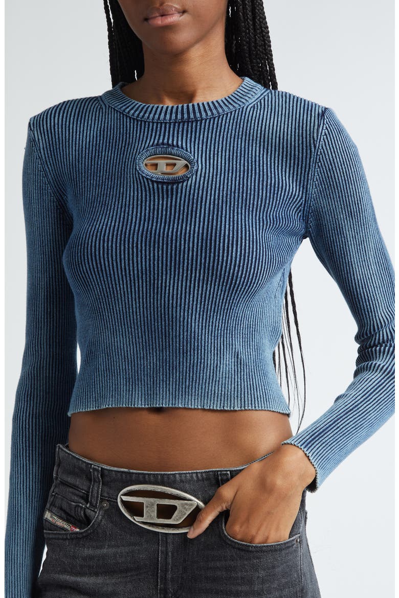 M-Anchor Cotton Rib Sweater, Alternate, color, BLUE