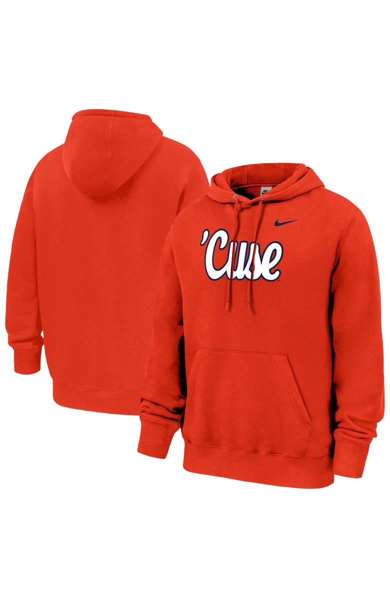 Nike Men's Nike  Orange Syracuse Orange Script Club Fleece Hoodie, Main, color, Orange
