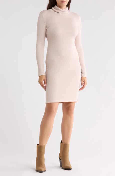 Rib Knit Turtleneck Dress