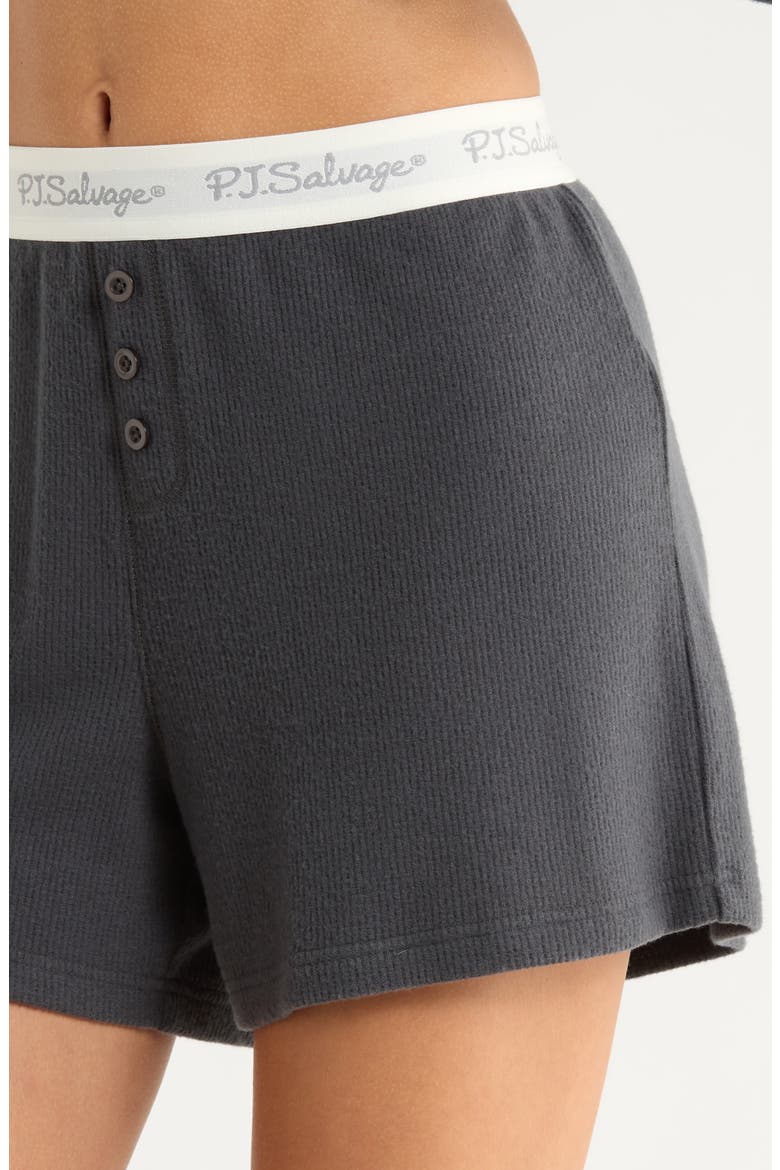 Waffle Knit Short Pajamas, Alternate, color, CHARCOAL