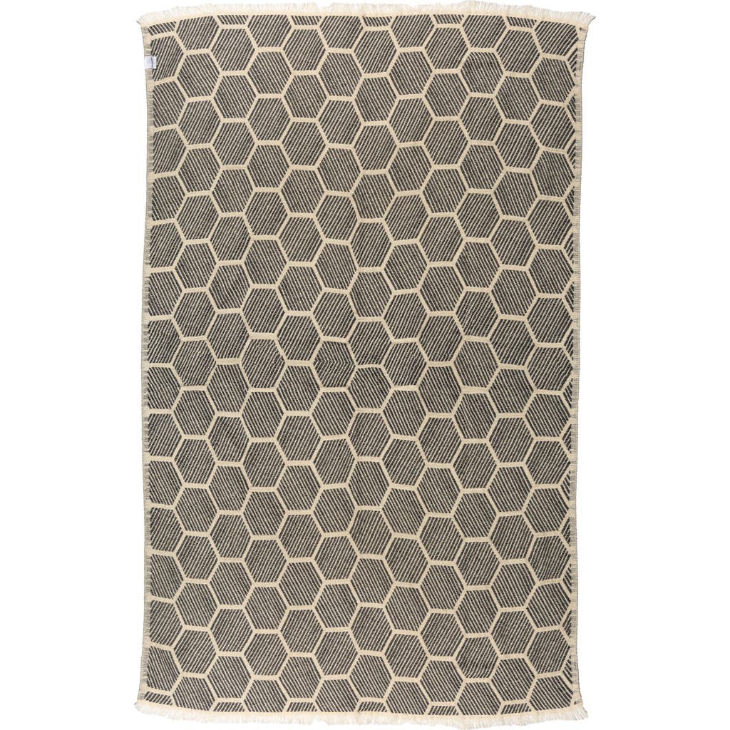 Infusezen Hive Cotton Turkish Throw Blanket In Black
