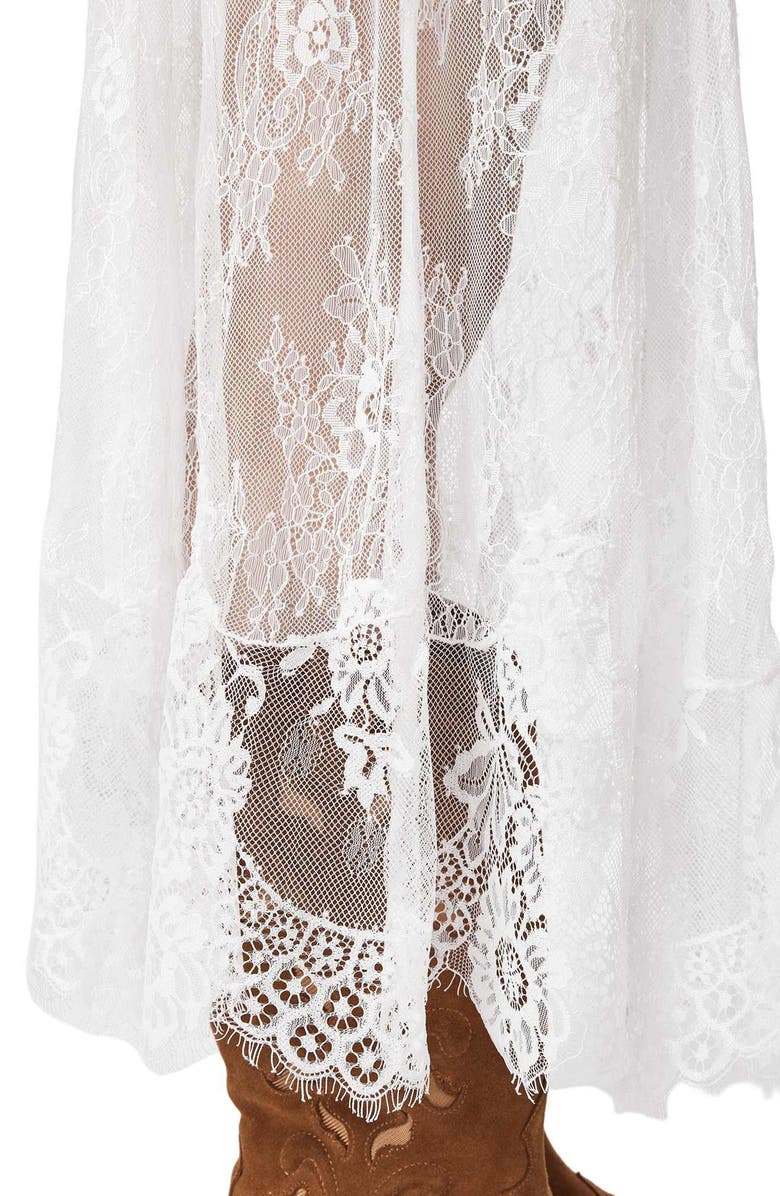 AllSaints Arran Sheer Lace Maxi Skirt, Alternate, color, Off White