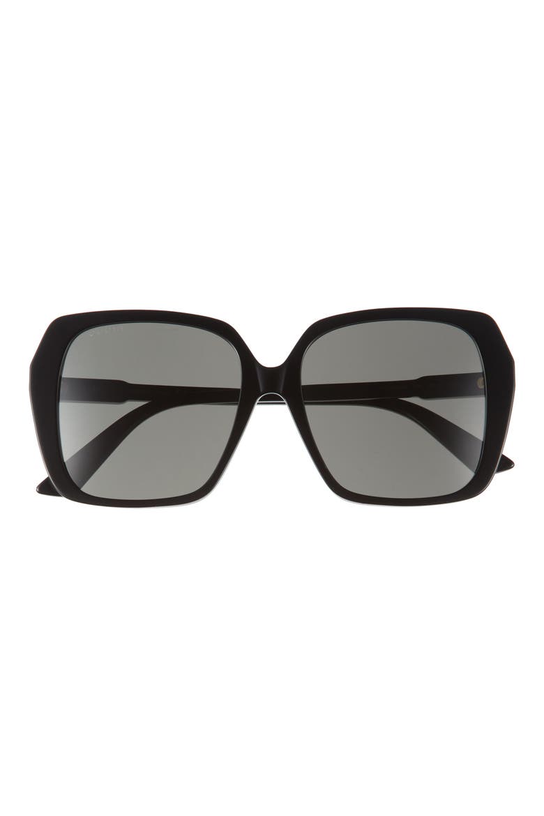 56mm Oversize Square Sunglasses, Main, color, BLACK BLACK GREY