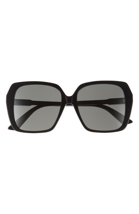 56mm Oversize Square Sunglasses
