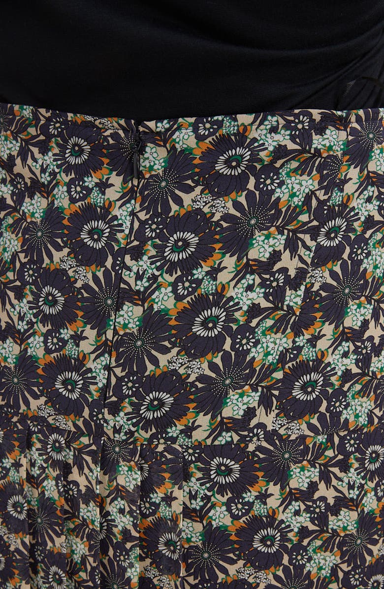 Victoria Beckham High Waist Pleated Silk Skirt, Alternate, color, 