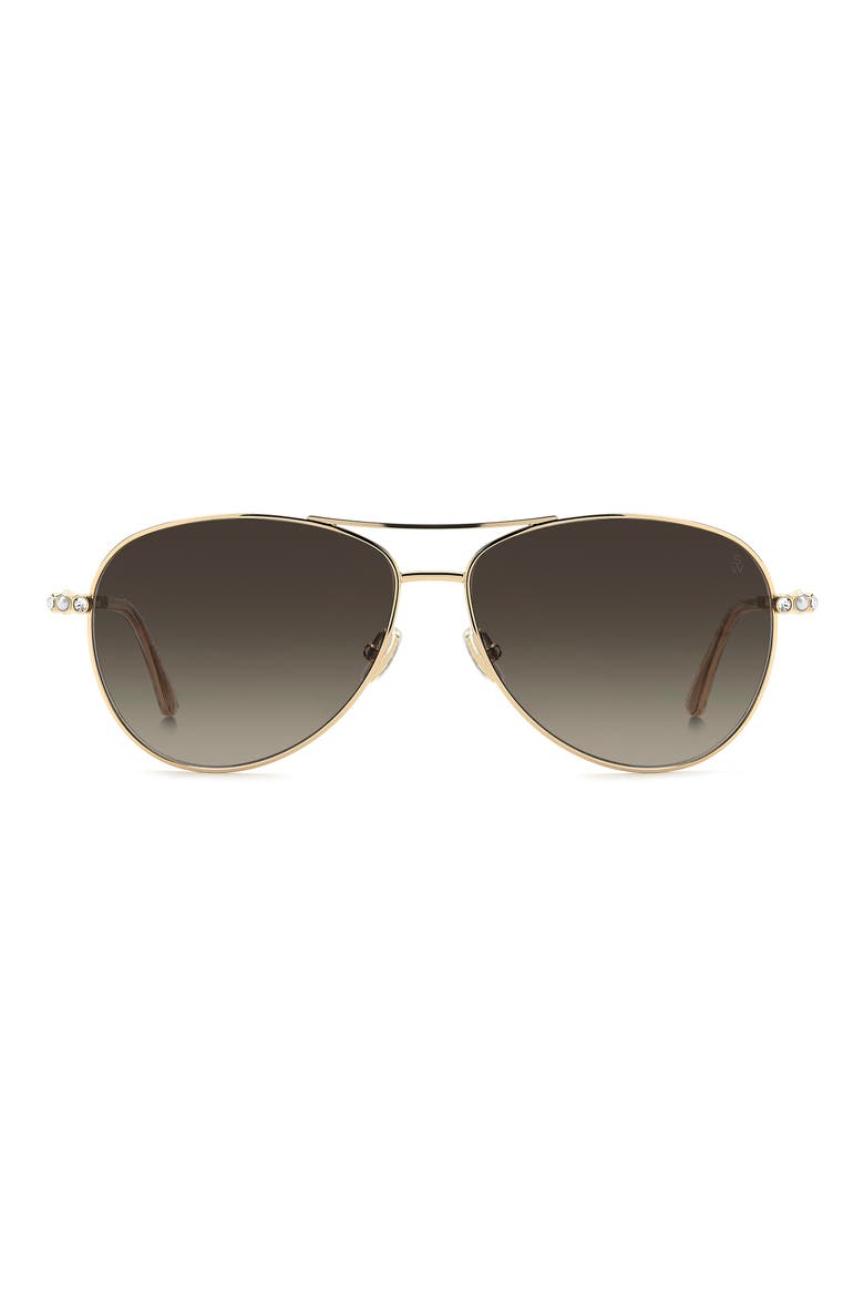 60mm Pilot Sunglasses, Main, color, GOLD/ BROWN SF