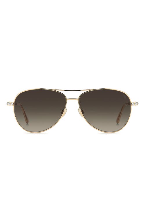 Stuart Weitzman 60mm Pilot Sunglasses In Gold