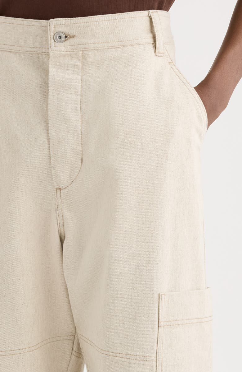 Jacquemus Le Cargo de-Nîmes Carre Cargo Jeans, Alternate, color, Light Beige