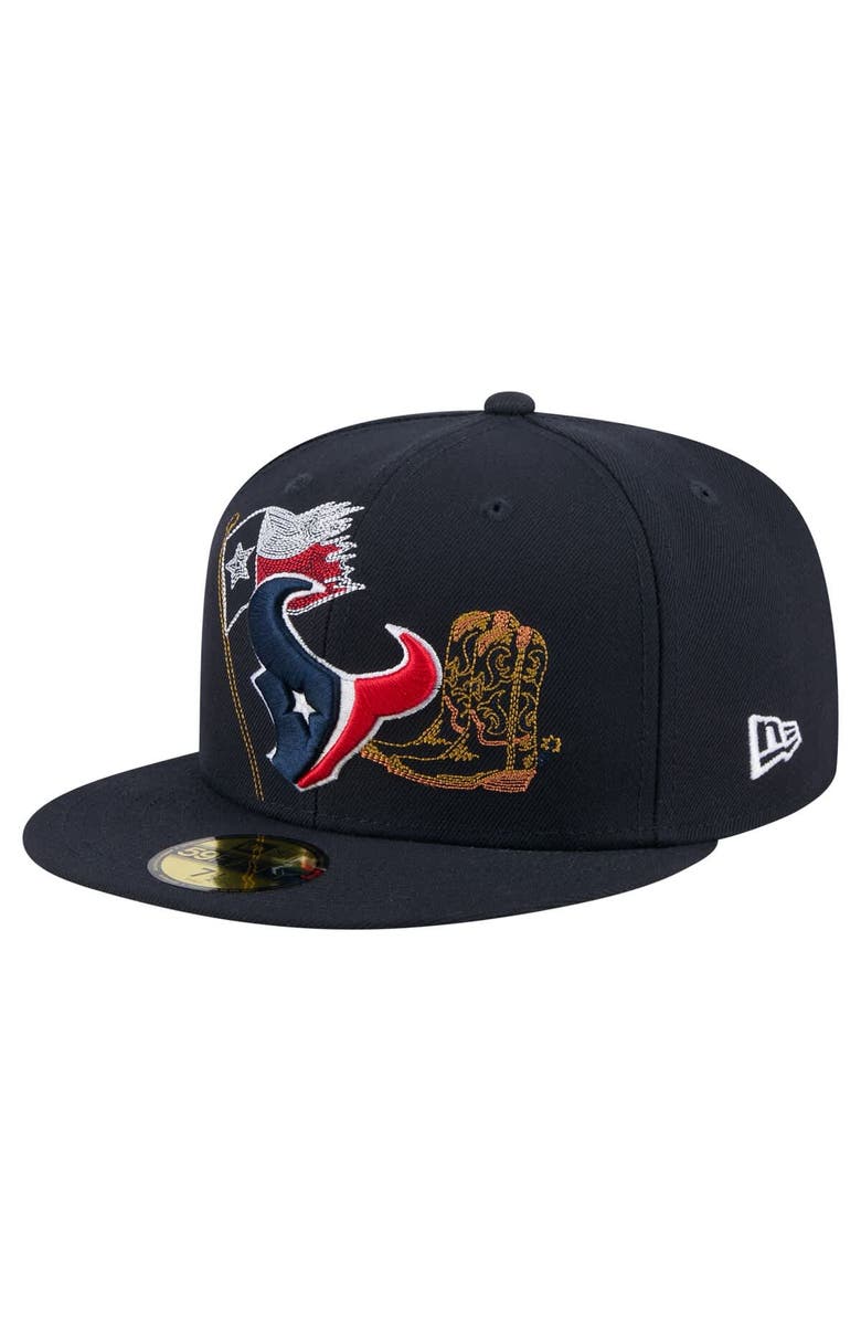 New Era Men's New Era Navy Houston Texans State Stitch 59FIFTY Fitted Hat, Alternate, color, 