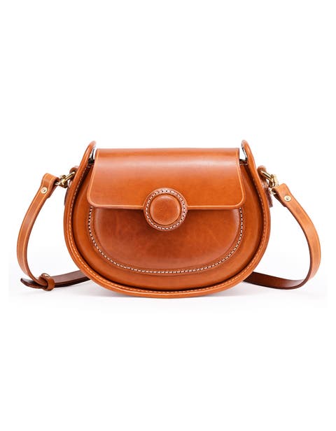 Begonia Genuine Leather Vintage Compact Crossbody